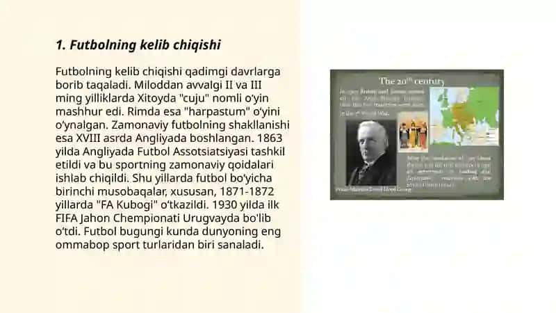 Fudbol oʻyining tarixi va rivojlanish bosqichlari 3
