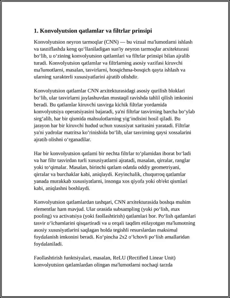 CNN ARXITEKTURASINING ASOSIY TAMOYILLARI VA QO‘LLANILISHI 3