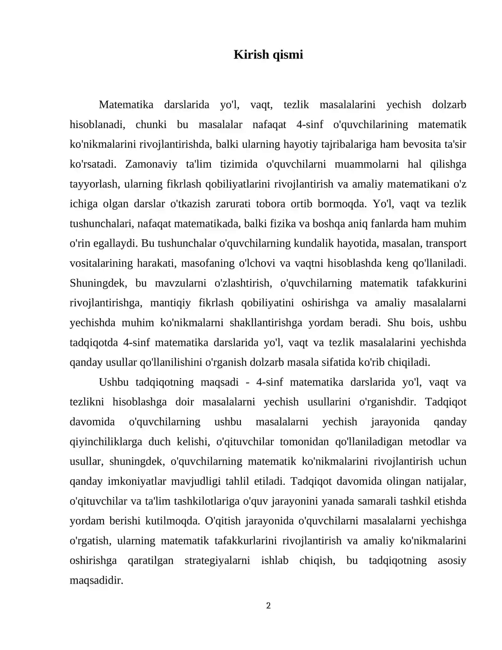 4-sinf matematika darslarida yo’l,vaqt,tezlikni hisoblashga doir masalalarni ishlash usullari 3