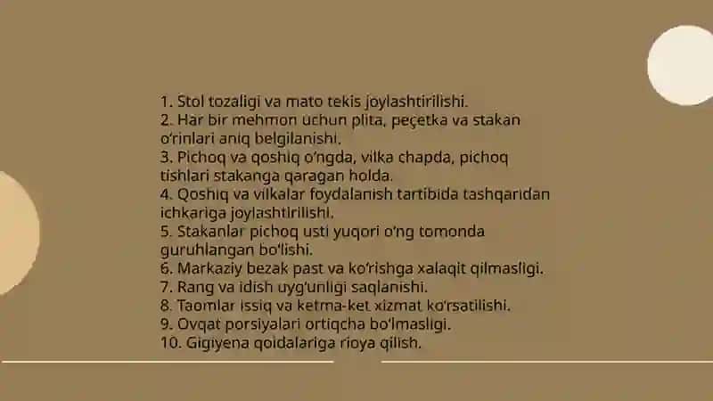 Dasturxon tuzash san'ati 3