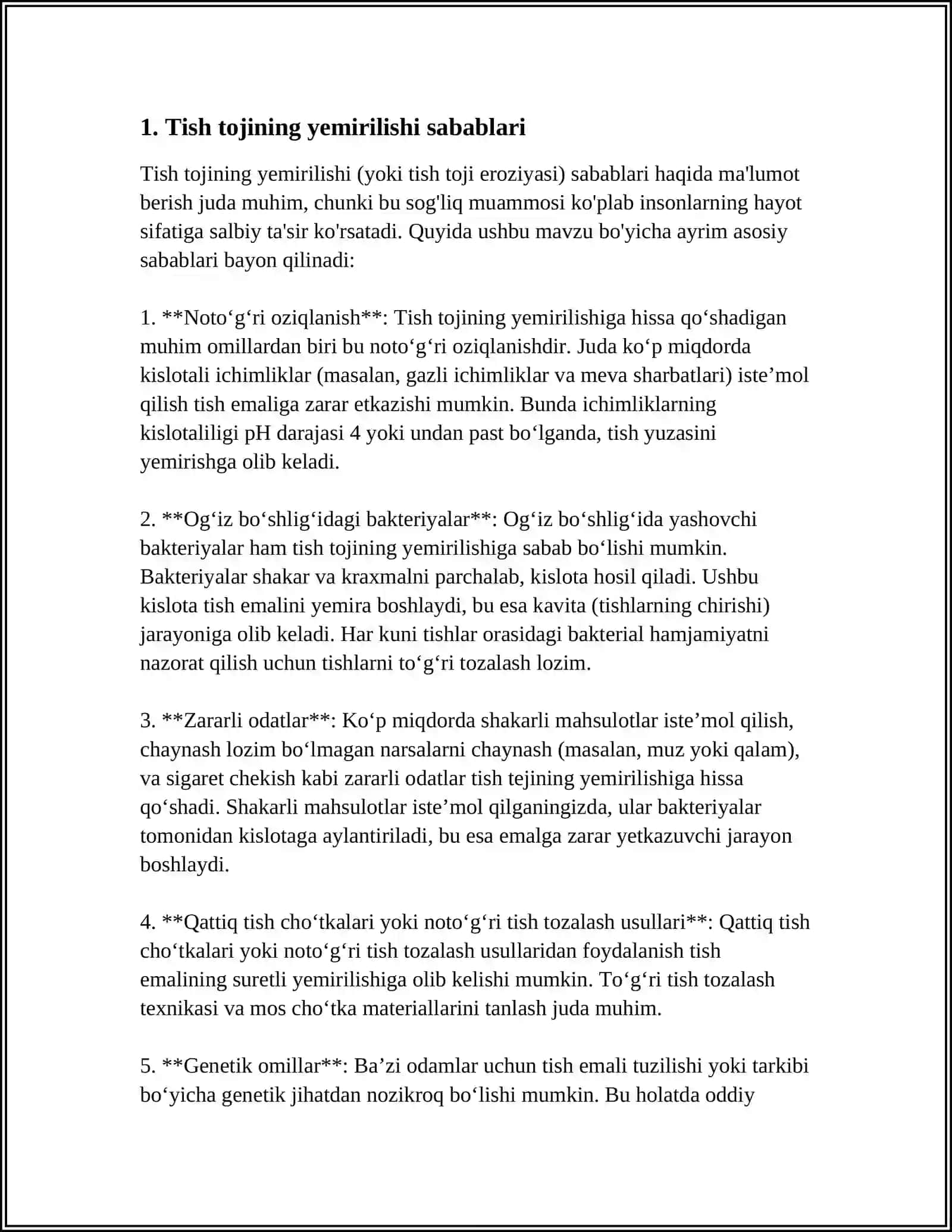 TISH TOJINING QISMAN YEMIRILISHI. QATTIQ TO'QIMALARNING SHIKASTLANISH TASNIFI 3