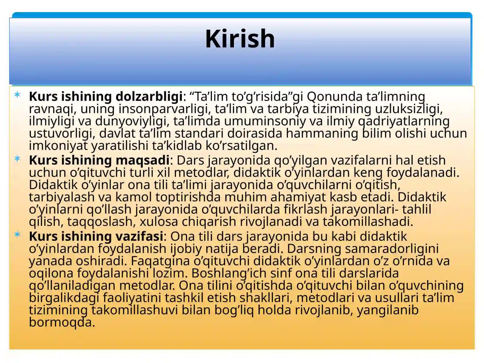 BOSHLANG'ICH SINFLARDA GAP MAVZUSINI O'RGATISH METODIKASI 3