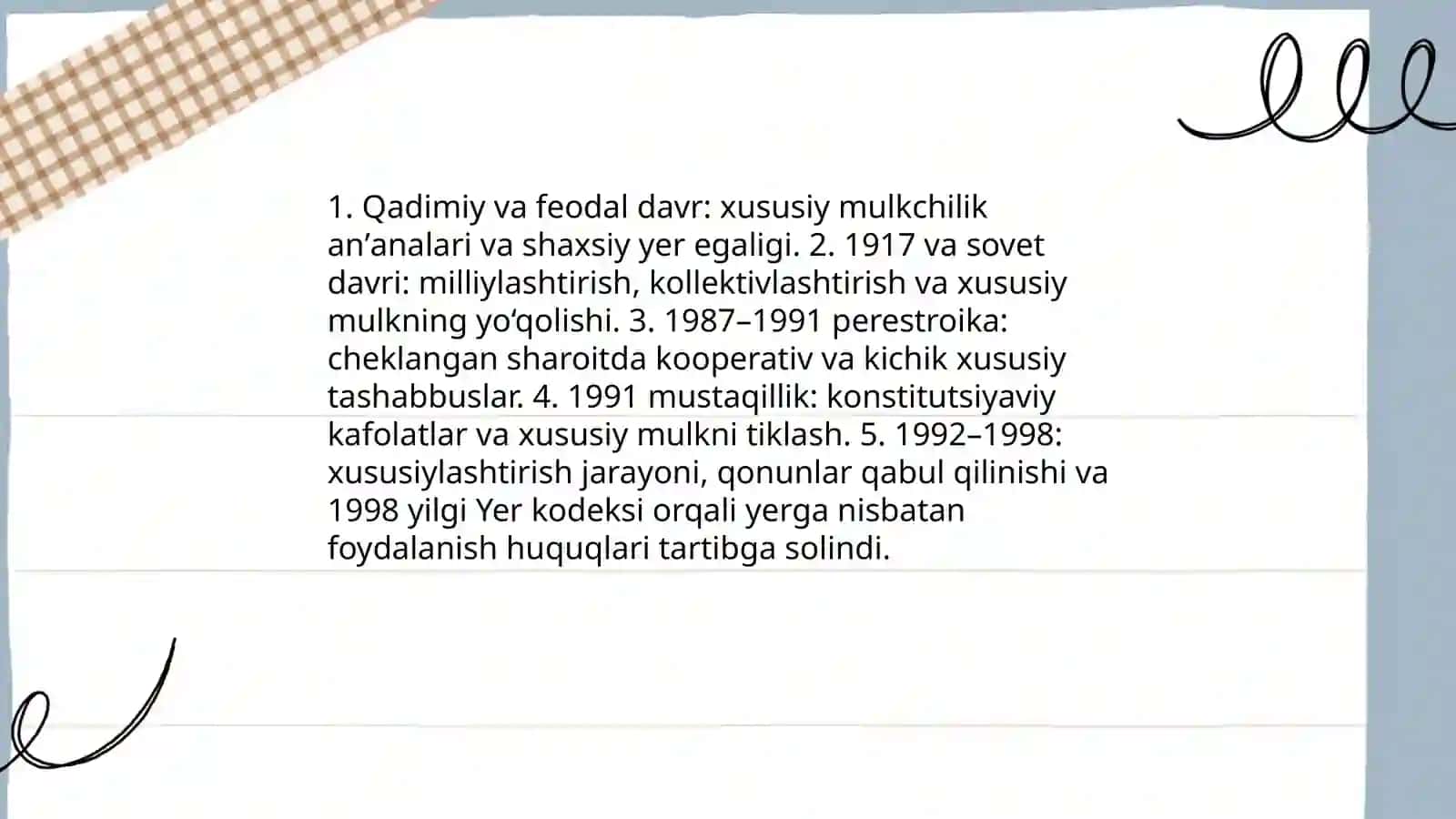 O‘zbekistonda xususiy mulkchilikning shakllanish jarayonlari Abdullajonov 3