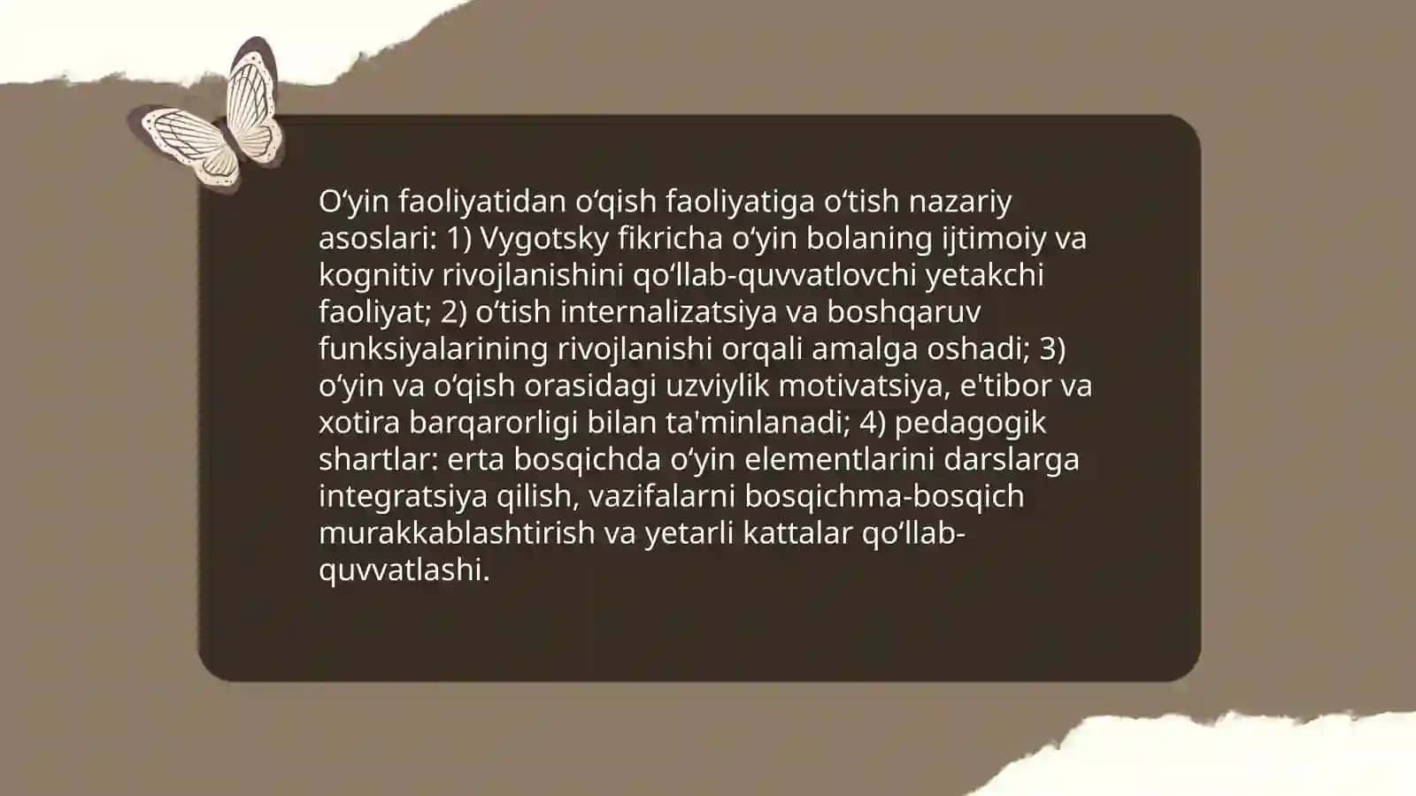Kichik maktab yoshidagi bolalarda o‘yin faoliyatining o‘qish faoliyatiga almashinuvi 3