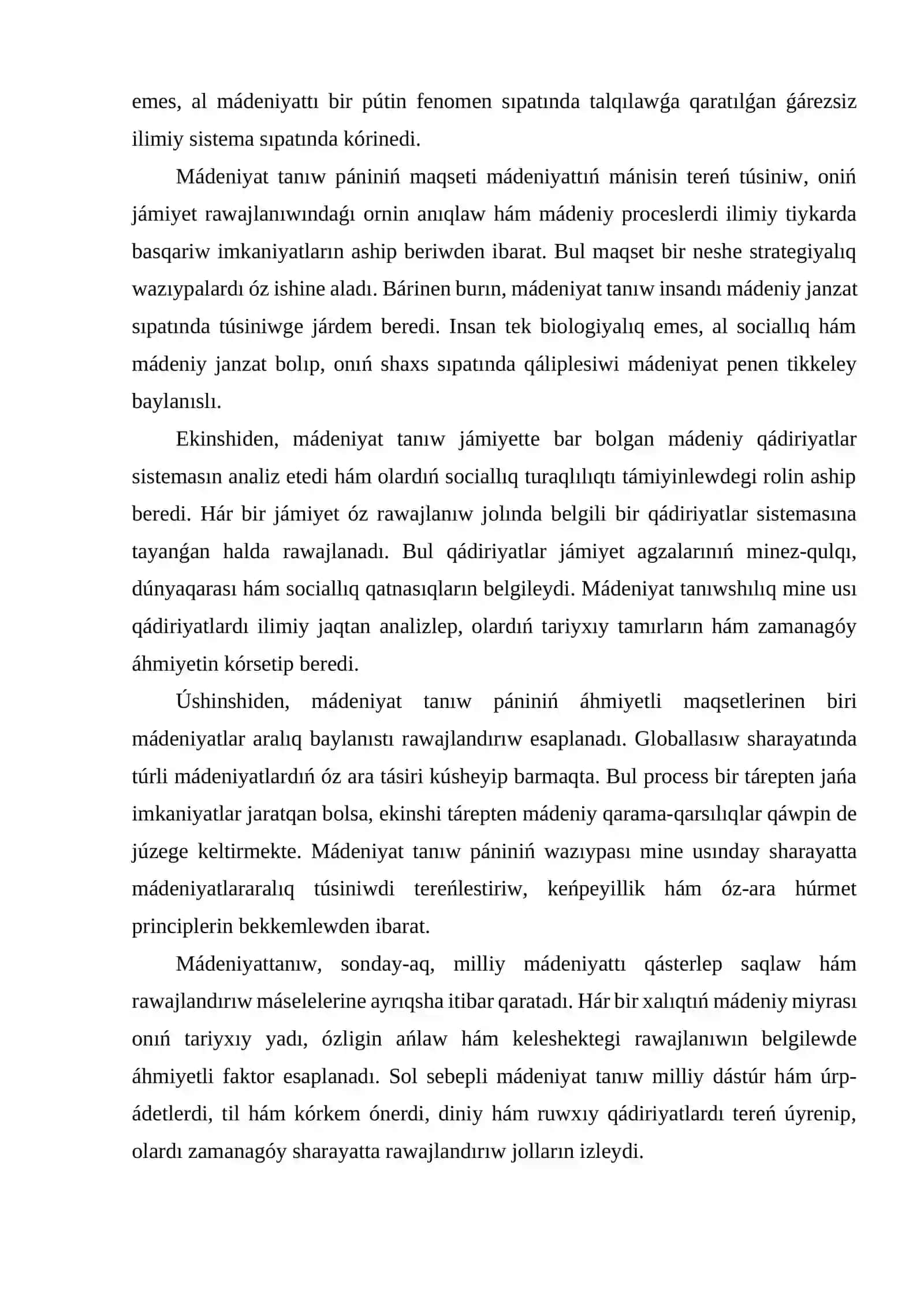 Mádeniyattanıwshılıq pániniń predmeti hám maqseti 3