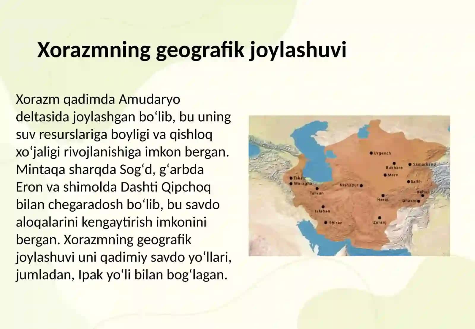 Qadimgi xorazm sug'd baqtiryaning tarixiy geografiyasi 3