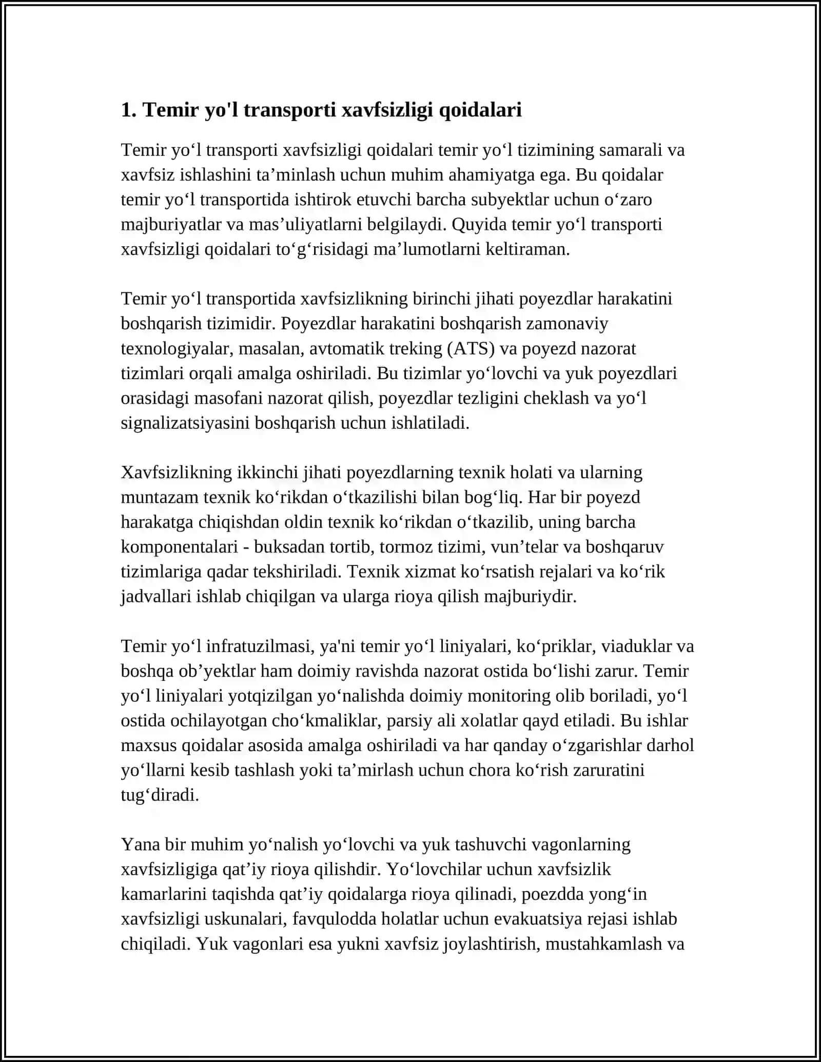 TEMIR YÓLLARDAN TEXNIK FOYDALANISH QOIDALARI 3