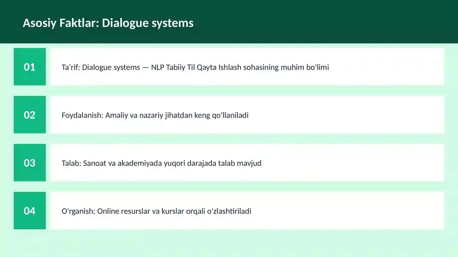 Dialogue systems 3