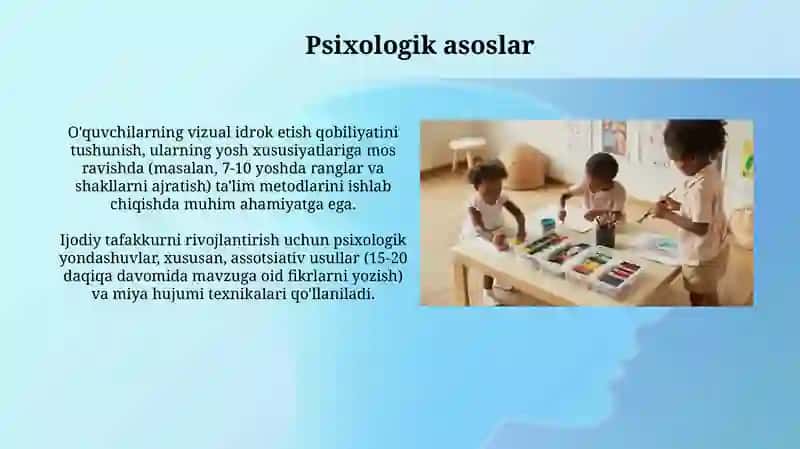 Tasviriy faoliyatga o'rgatish metodikasi fanining ilmiy asoslari 3