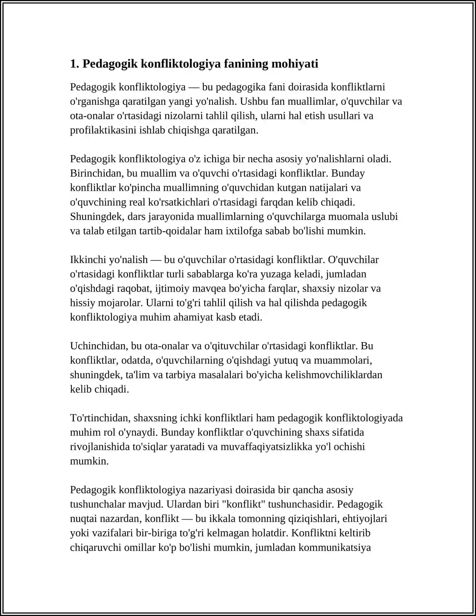 HOZIRGI KUNDA BARKAMOL SHAXSNI TARBIYALASHDA PEDAGOGIC KONFLIKTOLOGIYA FANINING AHAMIYATI 3