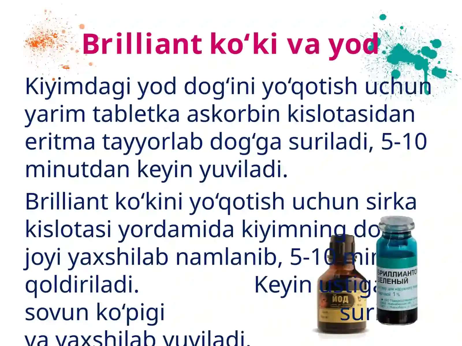 Kiyimlardagi turli dog‘larni yo‘qotish yo‘llari 3