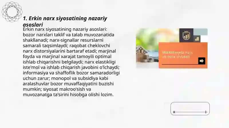 Erkin narx siyosati va iqtisodiy ósish muvozanati 3