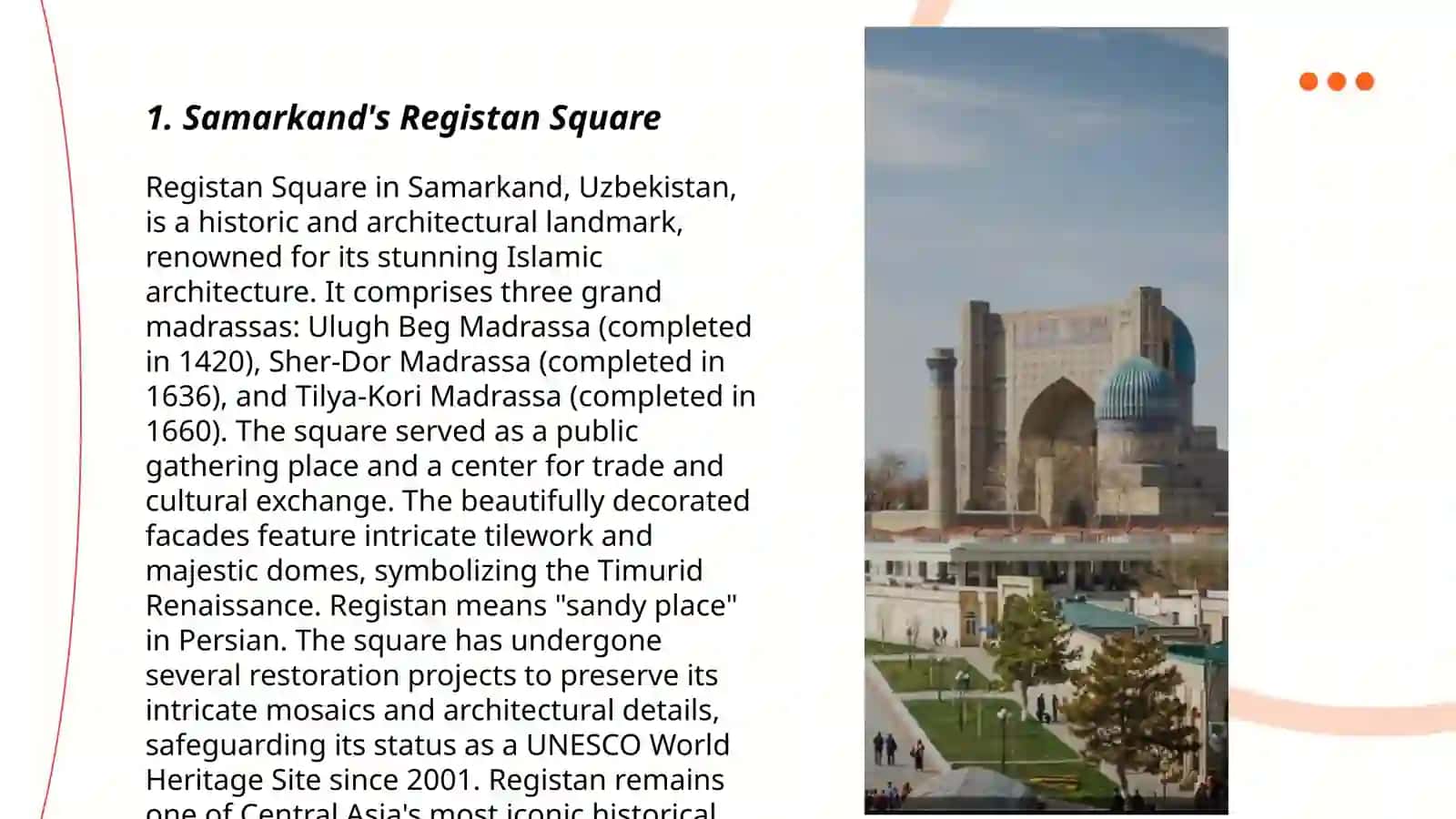 Samarkand's Registan Square 3