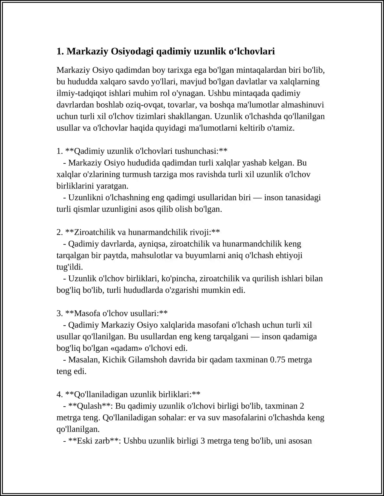 MARKAZIY OSYODAGI QADIMIY OʻLCHOVLAR VA OʻLCHASH BIRLIKLARI 3