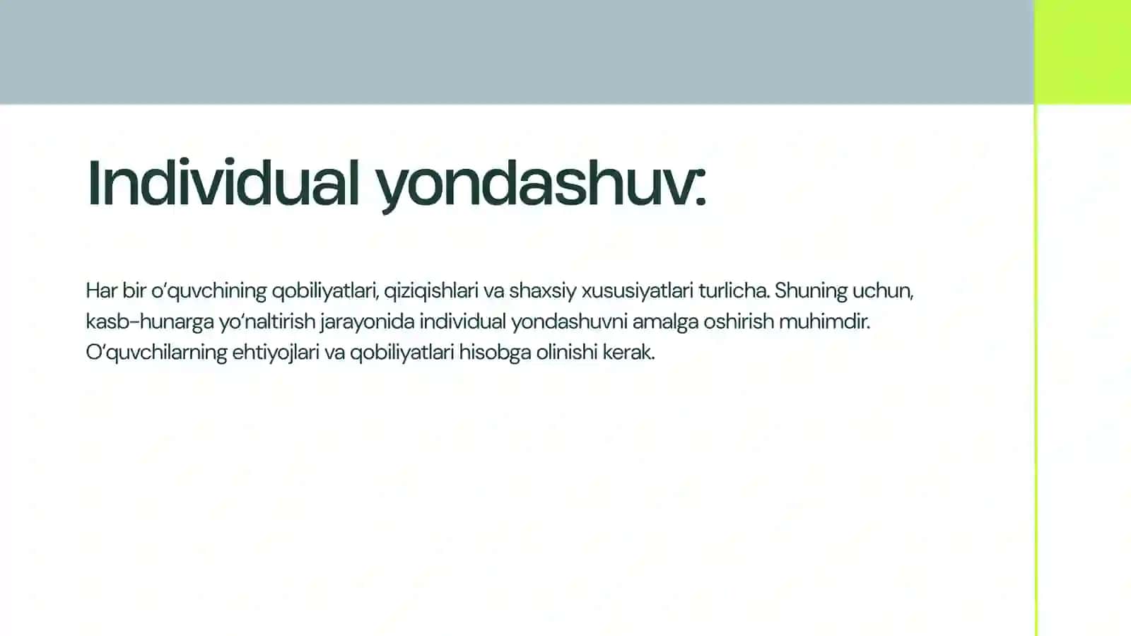 Kasb-hunarga yo‘naltirish tamoyillari, shakl va metodlari 3