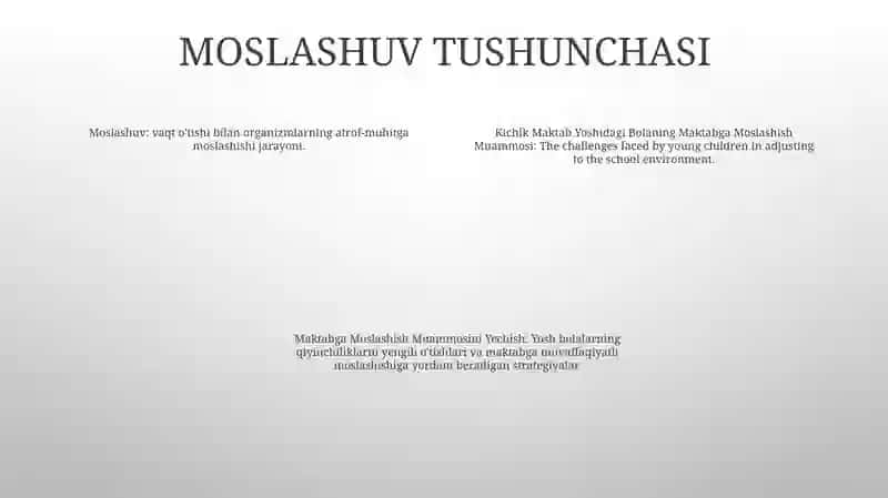 Kichik Maktab Yoshidagi Bolaning Maktabga Moslashish Muammosi 3
