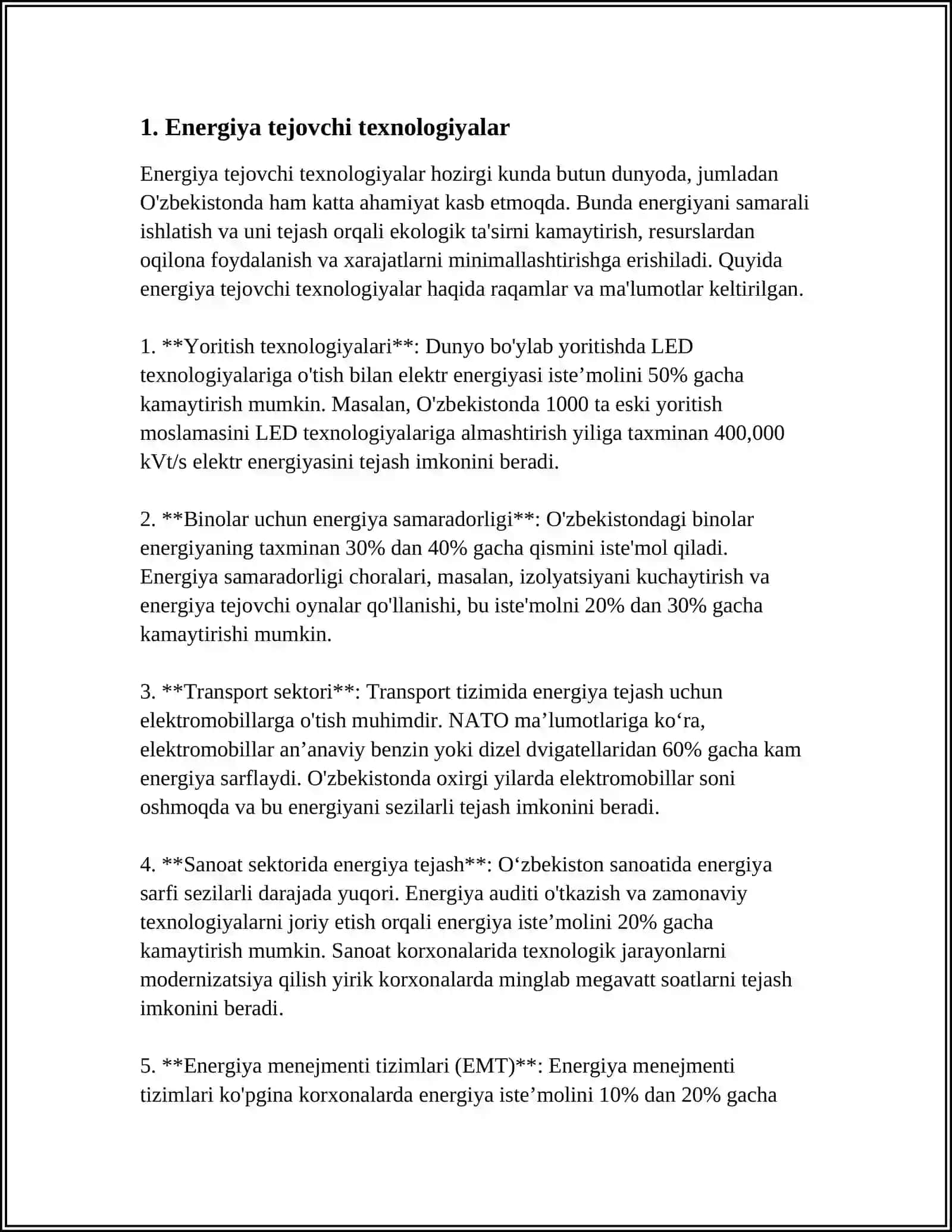 TEXNOLOGIK JARAYONLAR SAMARADORLIGINI YAXSHILASH 3