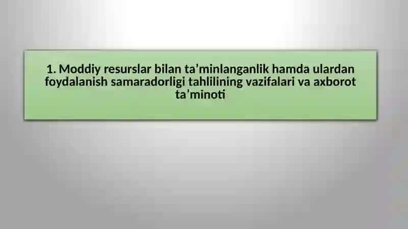 MODDIY RESURSLAR BILAN TA‘MINLANGANLIK VA ULARDAN FOYDALANISH TAHLILI 3