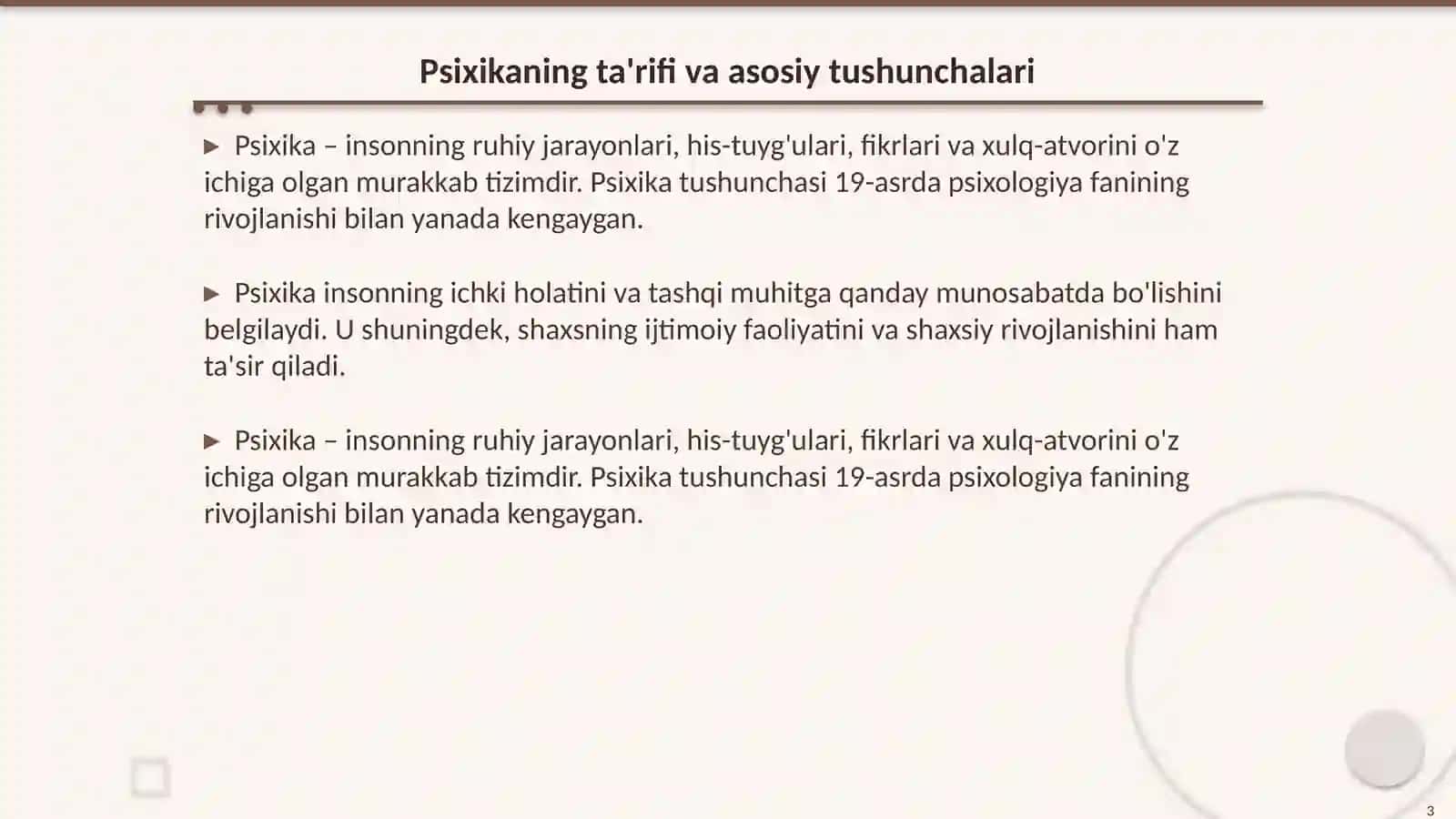 Psixika haqida umumiy tushuncha 3