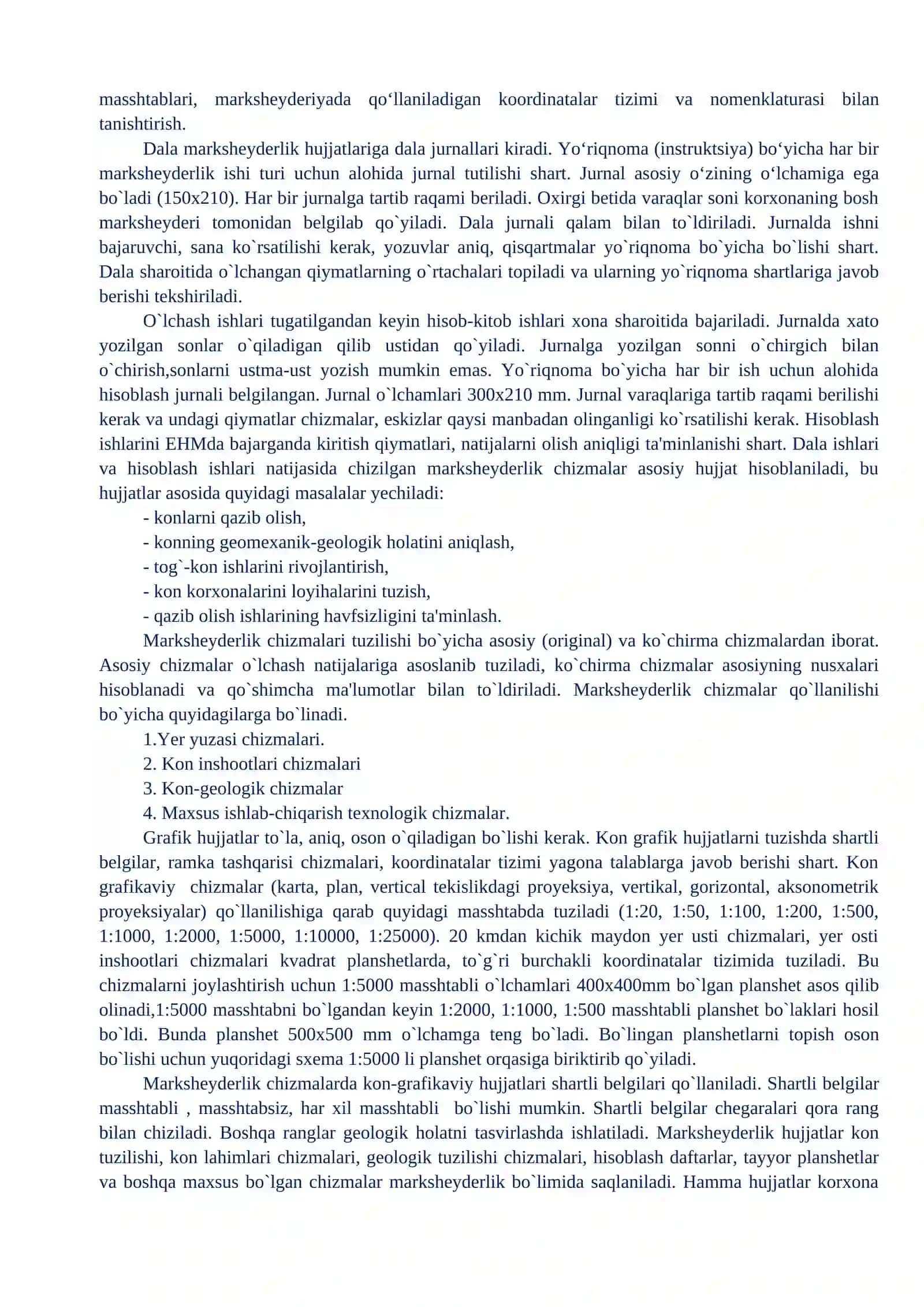 Marksheyderlik o‘lchash ishlarini tashkil qilish 3