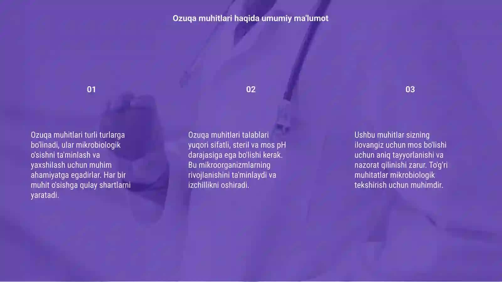 Ozuqa muhitlari tasnifi va unga qoʻyilgan talablar 3