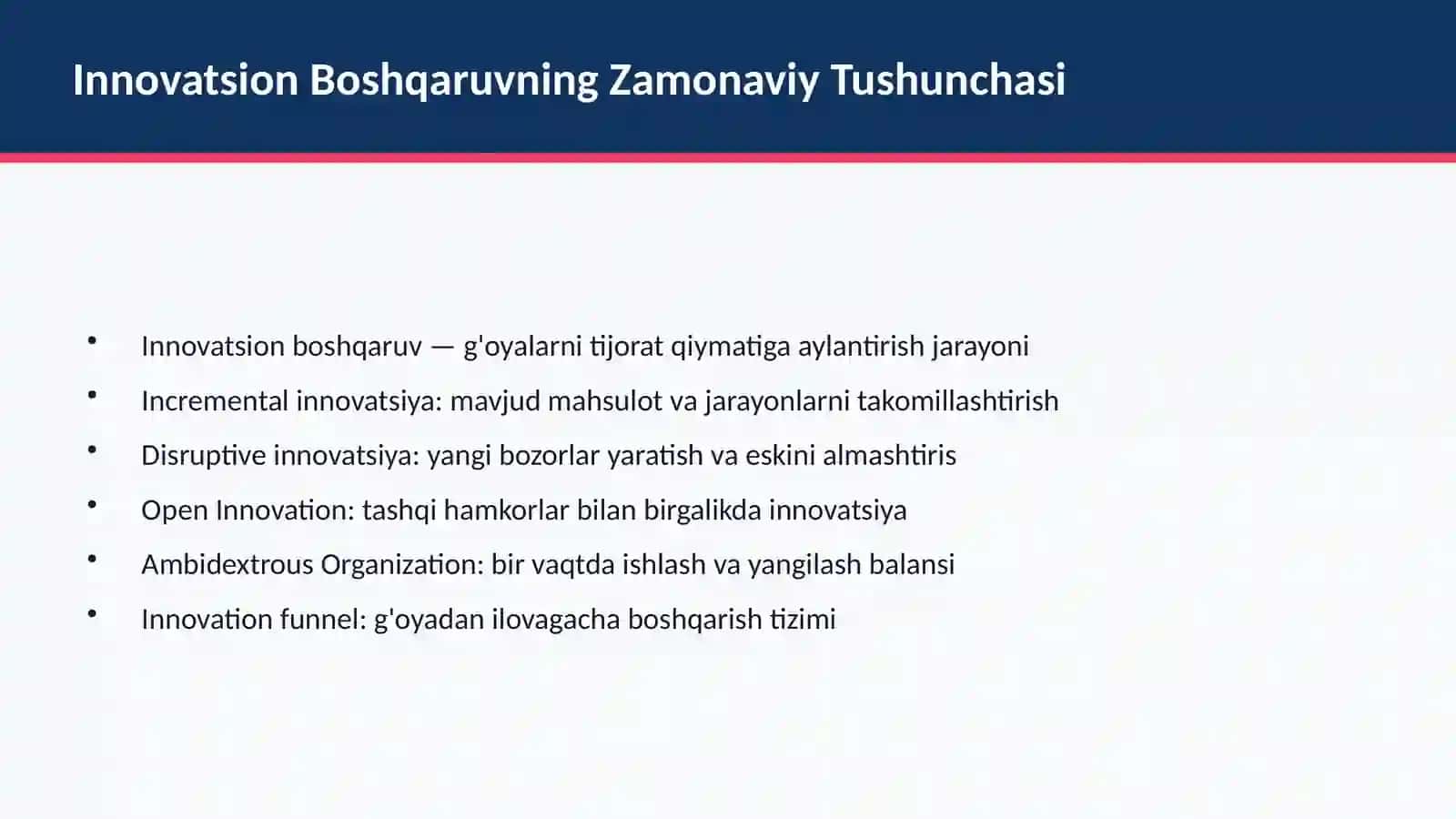 Innovatsion Boshqaruv Yondashuvlari va Transformatsiya 3