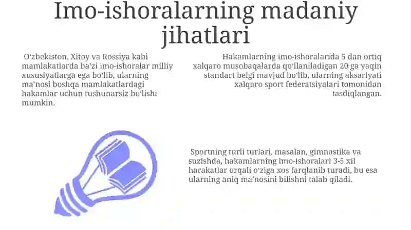 Hakamlarning imo-ishoralarini oʻrganish 3