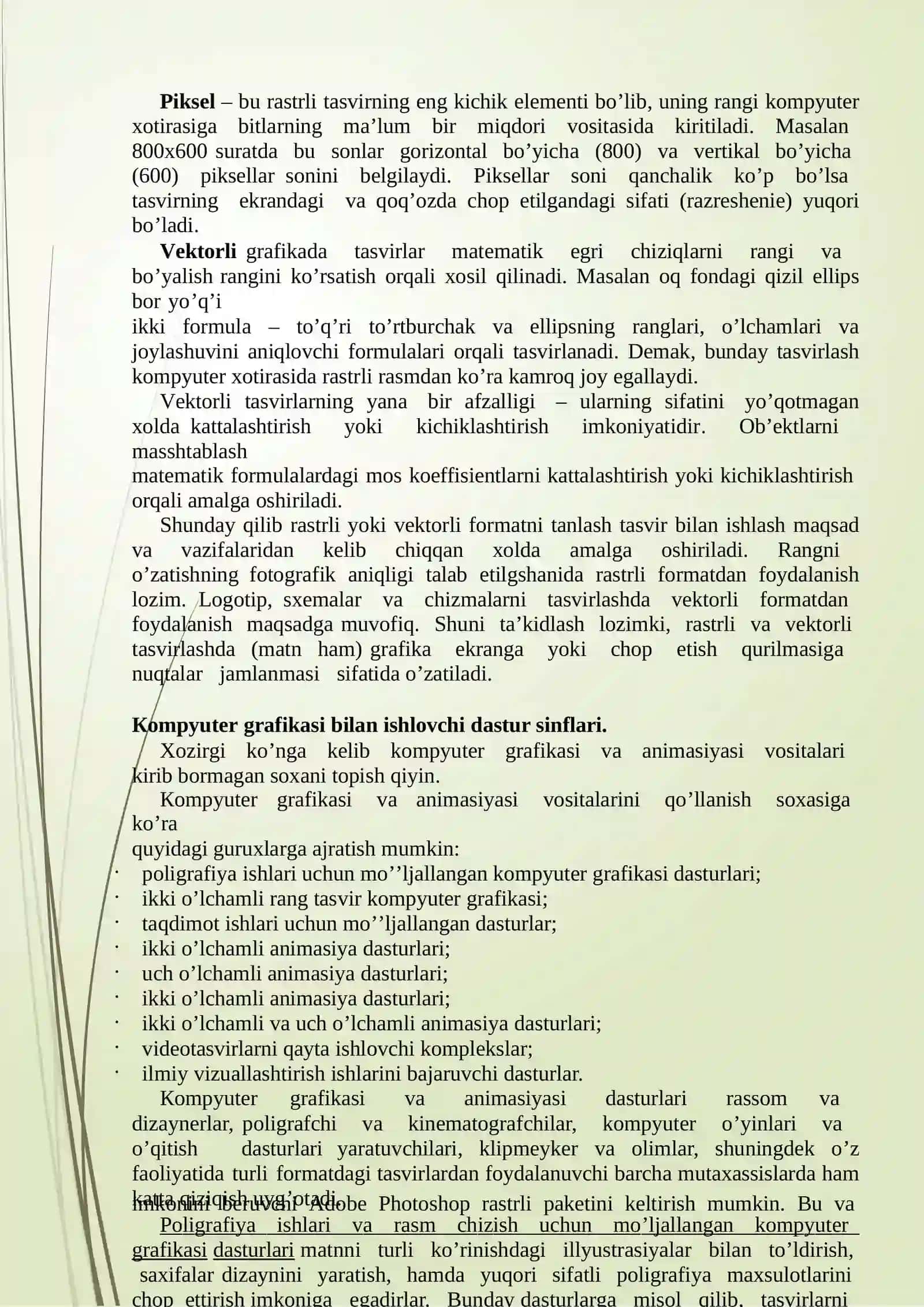 Kompyutergrafikasi.2va3o’lchovligrafika 3