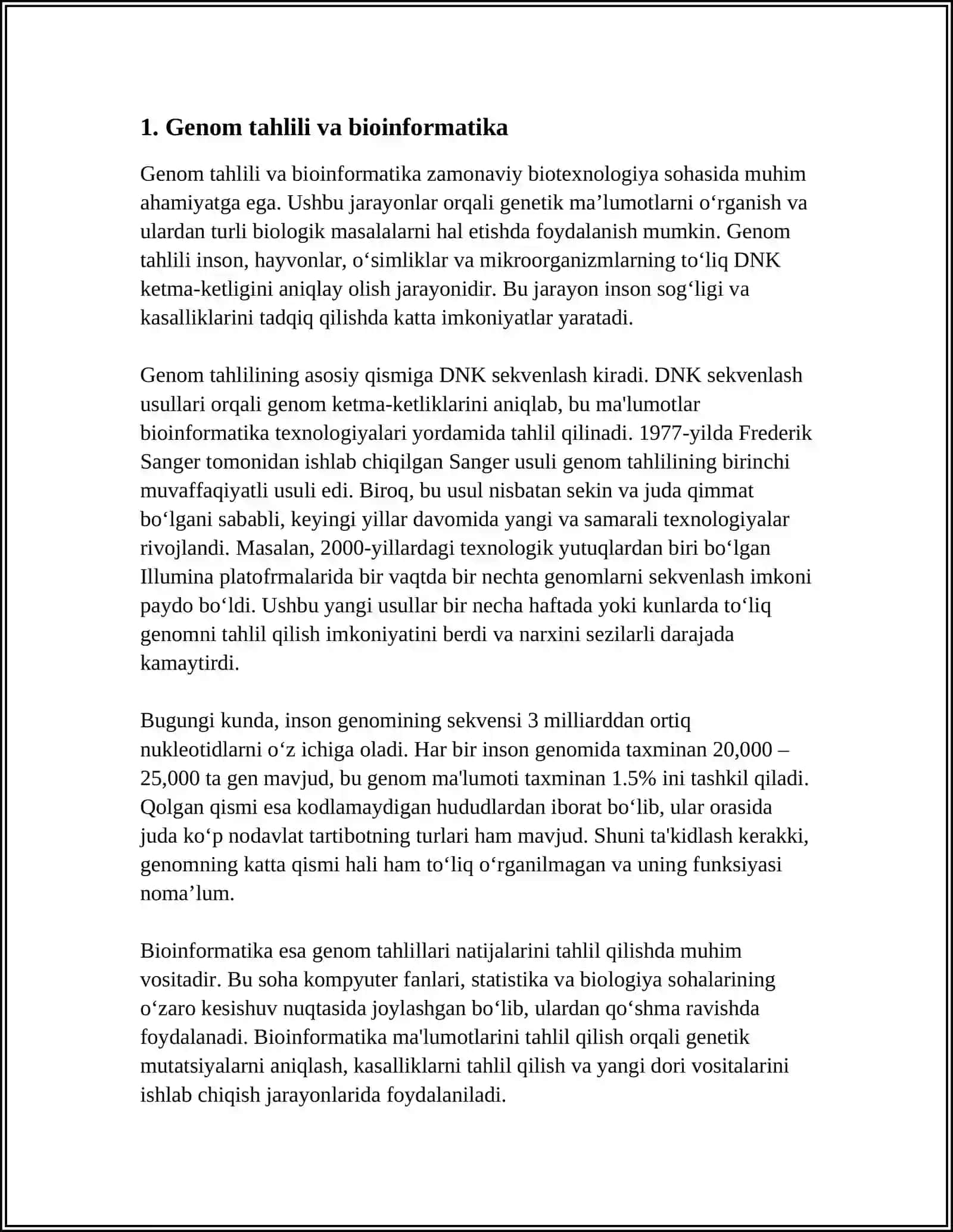 ZAMONAVIY BIOLOGIYA RIVOJLANISHIDAGI BIOINFORMATIKANING XISSASI 3