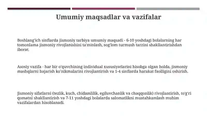 Boshlang‘ich sinflarda jismoniy tarbiya mashg‘ulotlarini tashkil etish 3