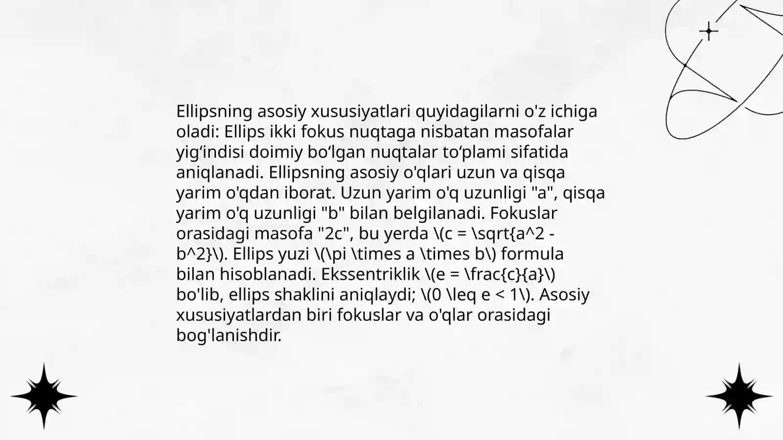 Appolloniy teoremaları (Ellips,giperbola,parabola) 3