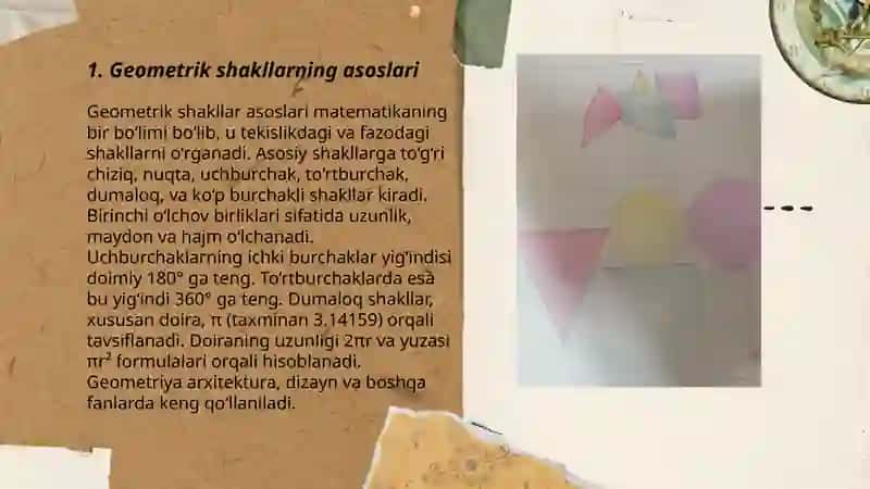 Geometrik shakllarning perspektivasi 3