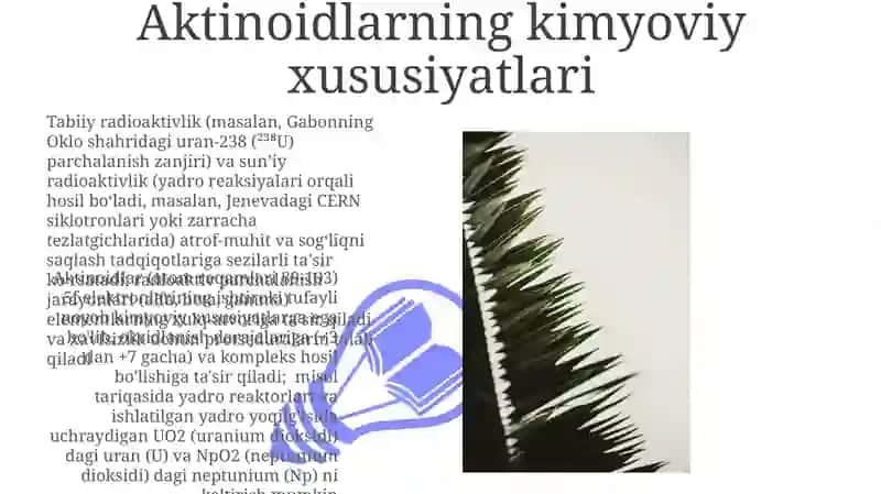 Aktinoidlar va Transuranelementlar 3