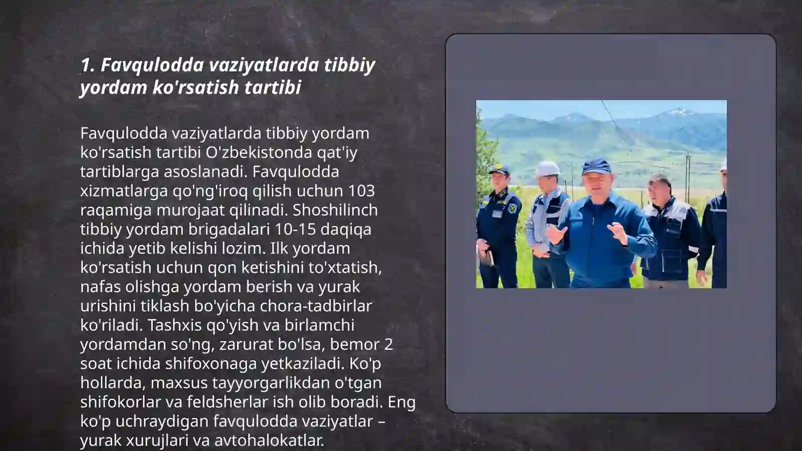 Favqulodda vaziyatlarda fuqaro muhofazasi tibbiy xizmati 3