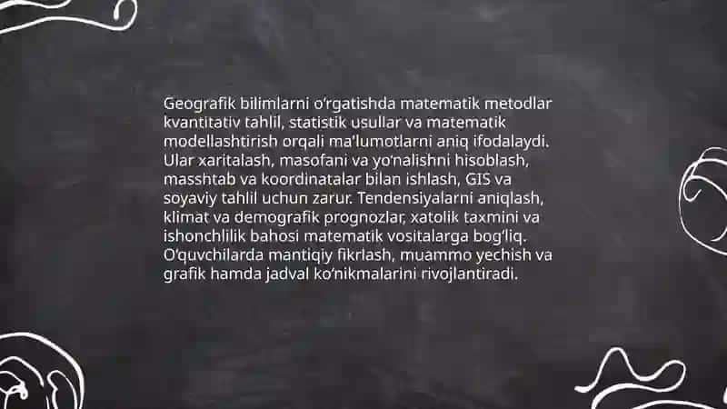 Geografik bilimlar berishda matematik metodlardan foydalanish 3
