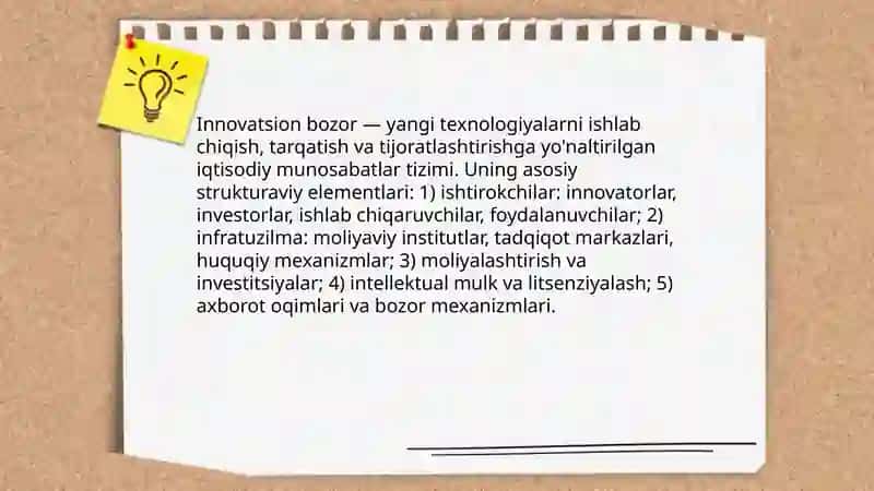 Innovatsion bozor tuzilmasi va uning yangi texnologiyalar rivojlanishiga ta'siri 3
