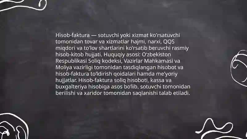 Hisob fakturalar yuritish tartibi 3