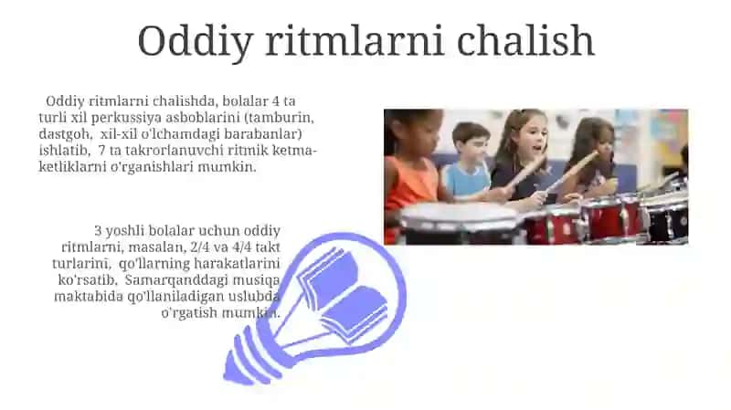 Bolalar uchun musiqiy ritmlarni o'rgatish 3