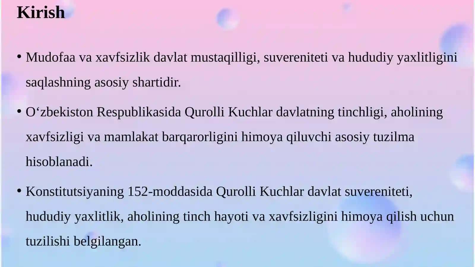Mudofaa va xavfsizlikni ta’minlashda Qurolli Kuchlarning o‘rni. 3