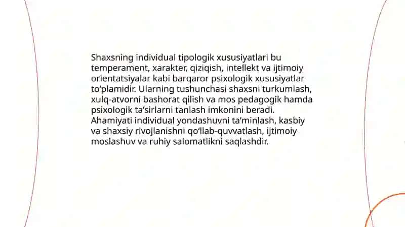 Shaxsning individual tipologik xususiyatlari va ularning rivojlanishi 3