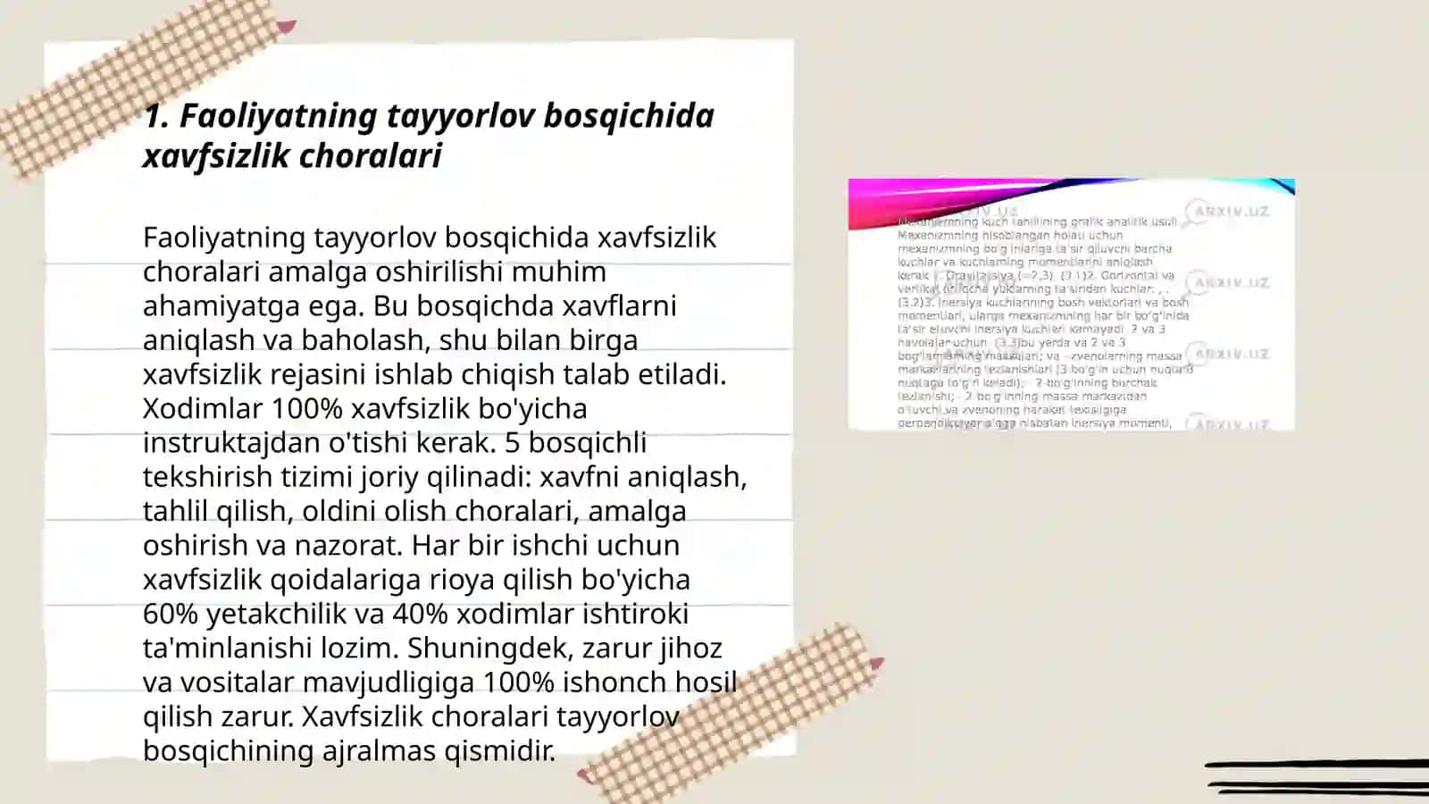 Faoliyatning turli bosqichlarida xavfsizlik shartlarini tahlil qilish 3