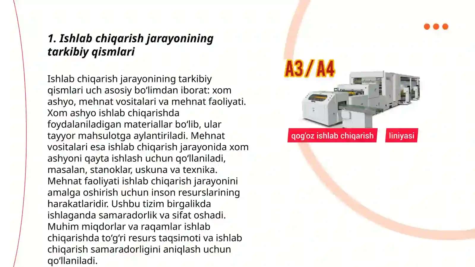 Ishlab chiqarish jarayoni va uning natijalari 3
