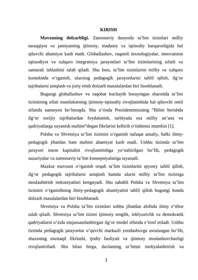 SHVETSIYA-POLSHA DAVLATLARI TA’LIM MUASSASALARINING OLIB BORILISHI VA KOM 3