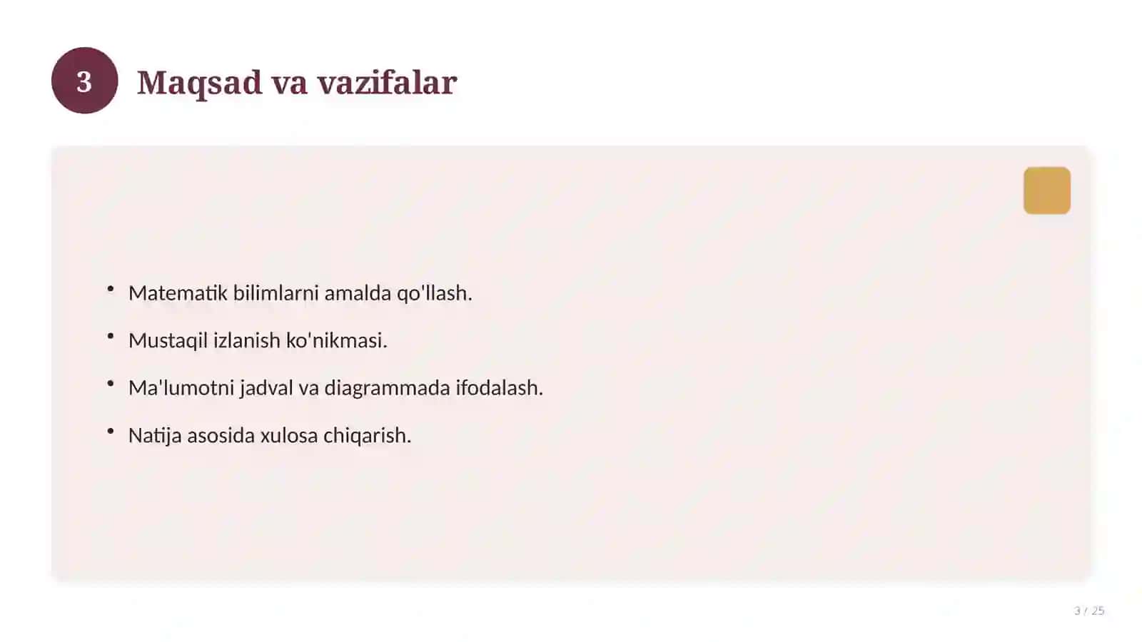 Matematika fanidan 6-sinf loyiha ishi 3