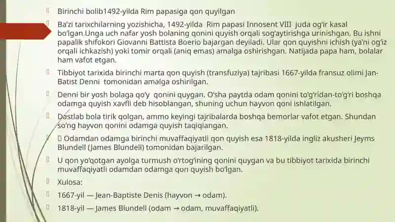 Qon Va qon Ornini Bosadigan Suyuqliklar 3