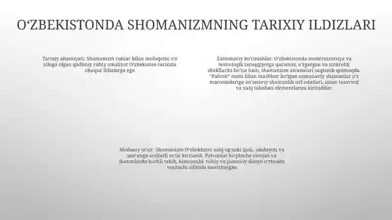 O'zbekistonda Shamonlikning Zamonaviy Ko'Rinishlari 3