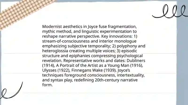 Modernism. J Joyce's literary creativity 3