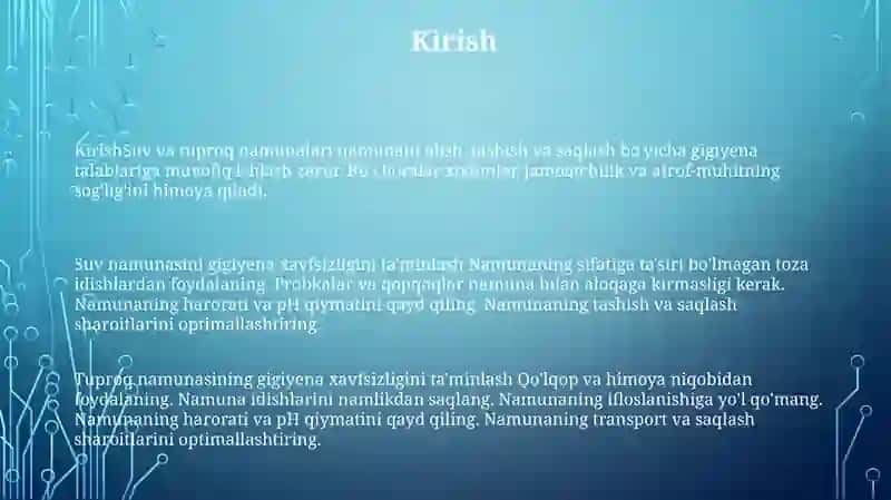 Suv Va Tuproqnamunalarini Gigiyenik Baholash 3