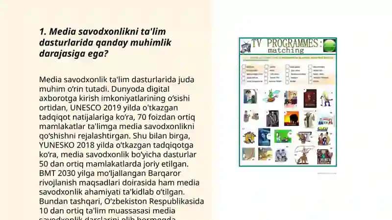 Media savodxonlikni ta'lim dasturlariga qanday kiritish mumkin 3
