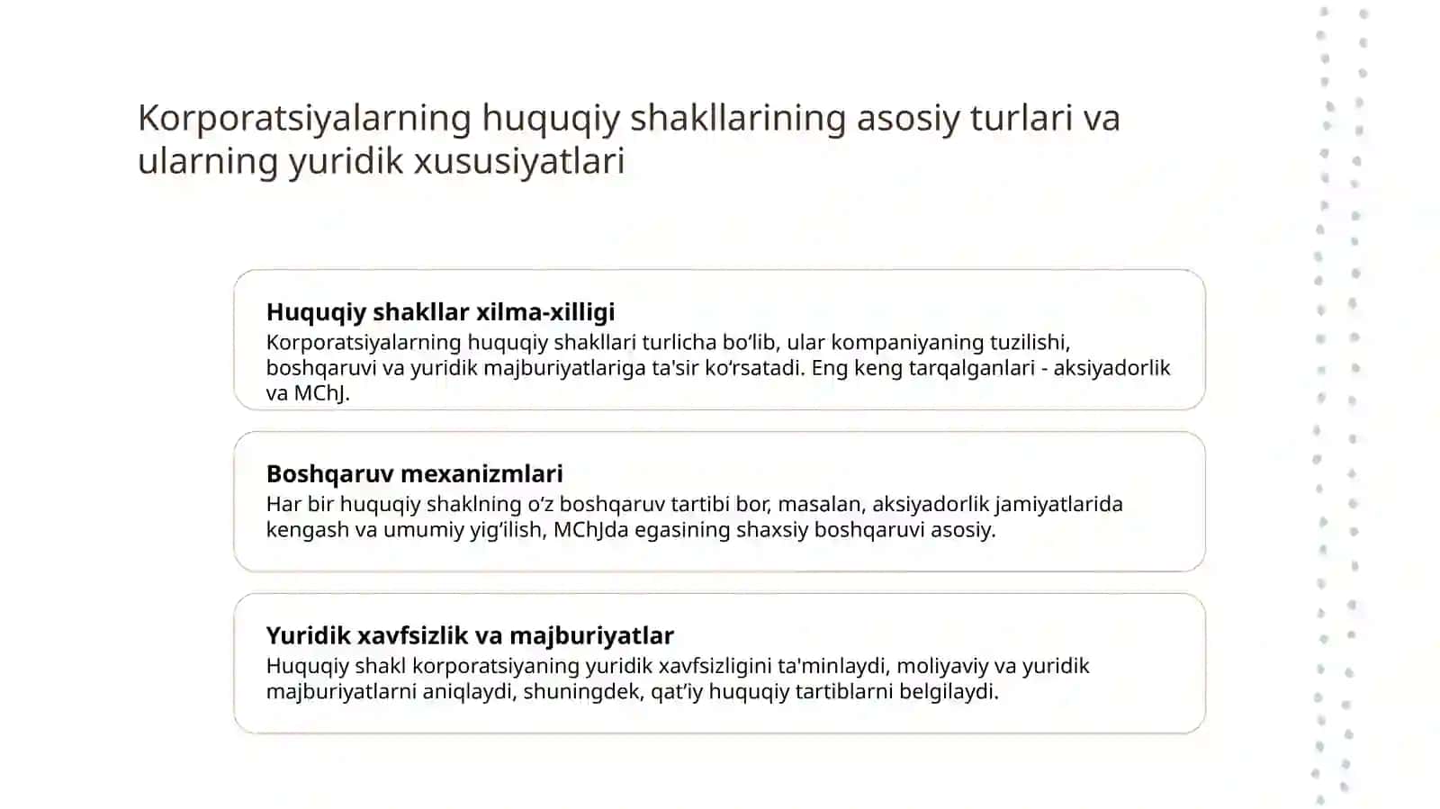 Korporatsiyalarning tashkiliy huquqiy ko‘rinishlari va ularni boshqarish 3